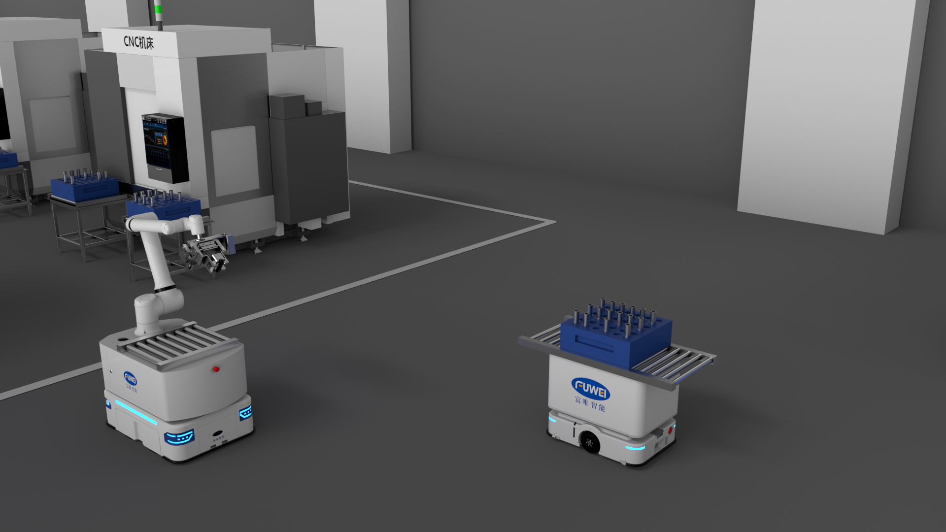 富唯复合机器人融合 FMS 调度：以全方位优势领航洗衣液生产转运